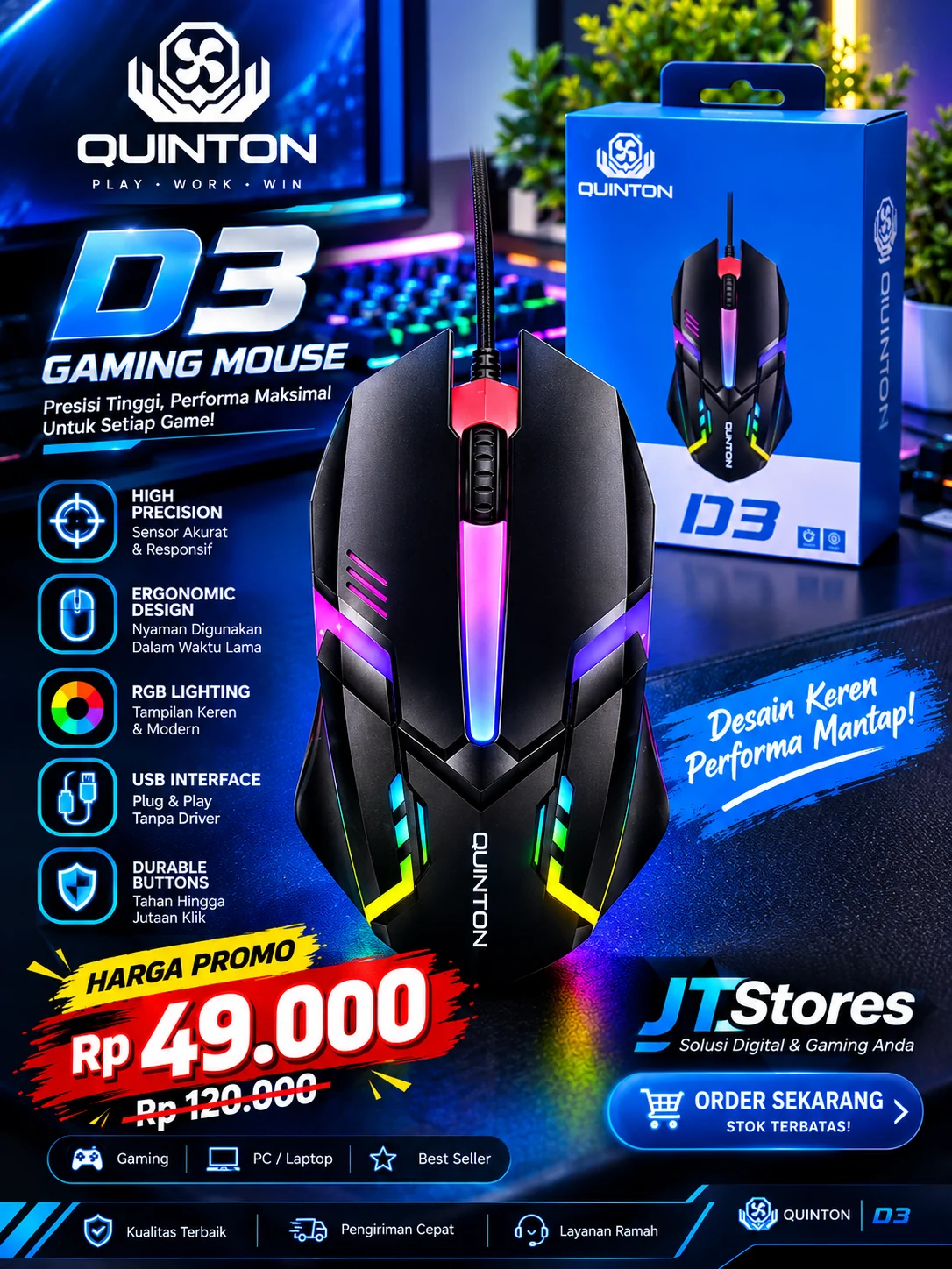 QUINTON D3 Gaming Mouse